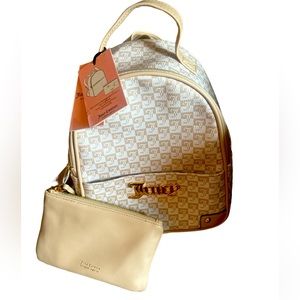 NWT JUICY COUTURE WHITE AND TAN BACKPACK